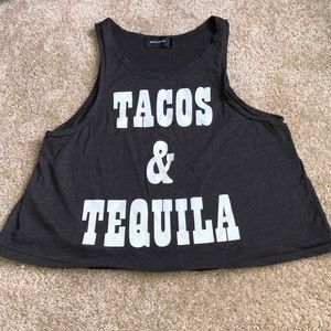 Tacos & Tequila loose crop top